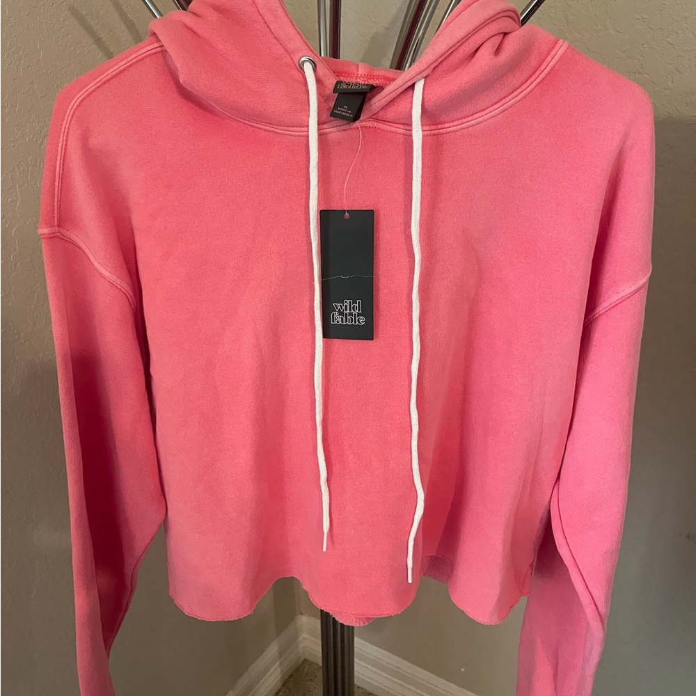 Wild Fable Bright Pink Cropped Hoodie